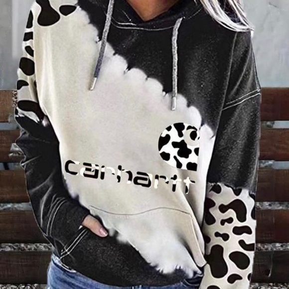 Carhartt Tops - Carhartt cow print hoodie, size M